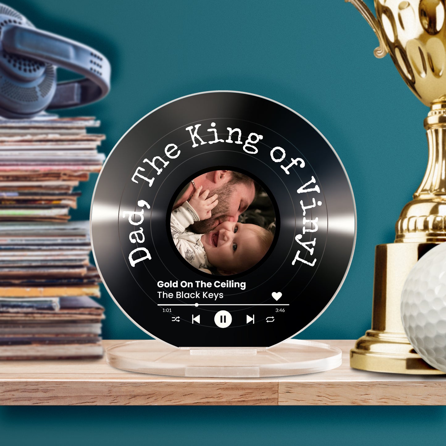 Personalised Upload Vinyl Music Circle Plaque - Valentine's Day - 100mm