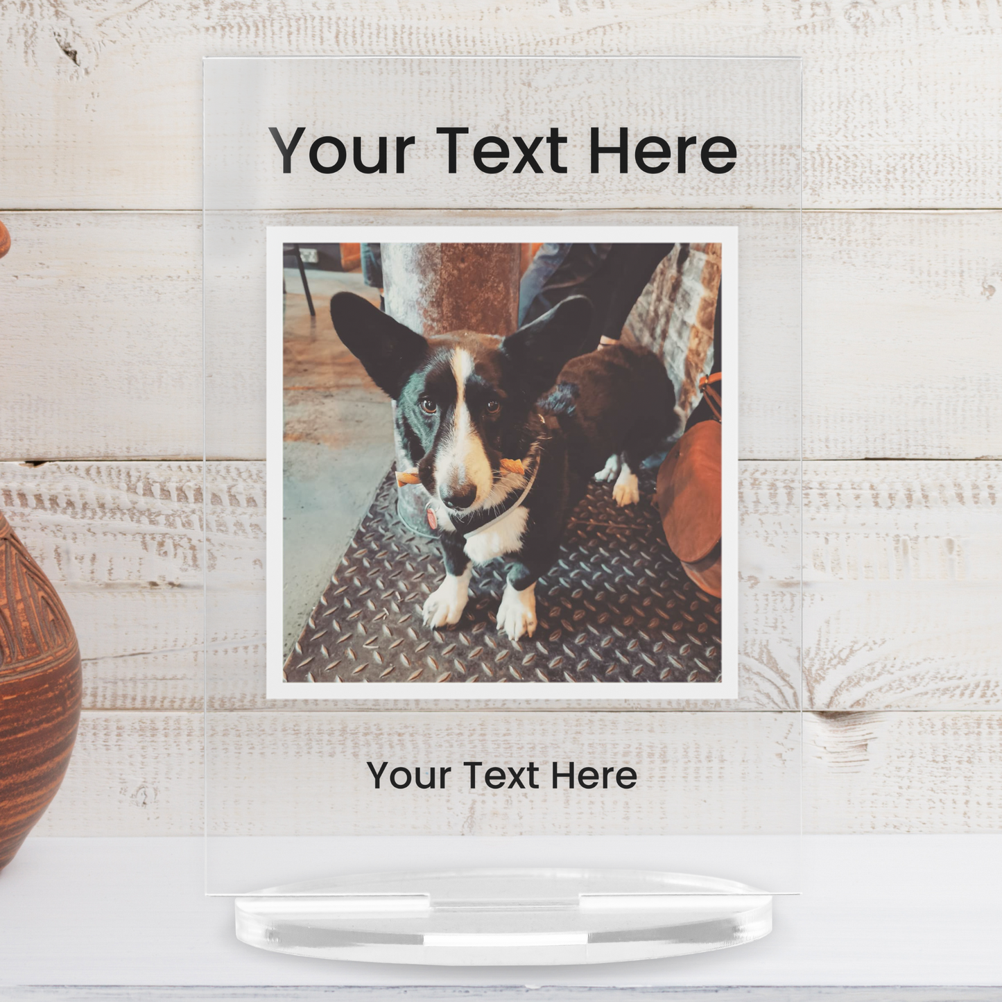 Personalised Square Photo Upload Plaque - Engagement - 140mm X 100mm