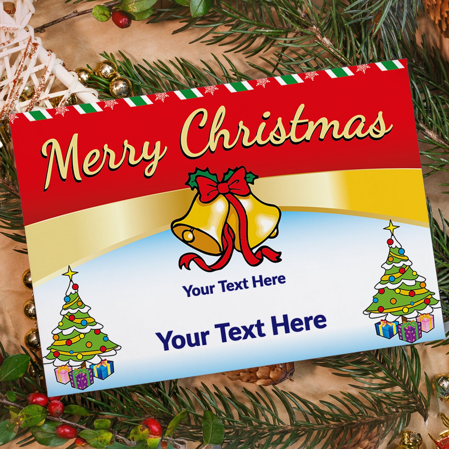 Personalised Merry Christmas Postcard - A6