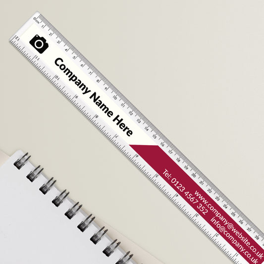 Upload Your Own Photo/Logo Two Tone Ruler - 30cm