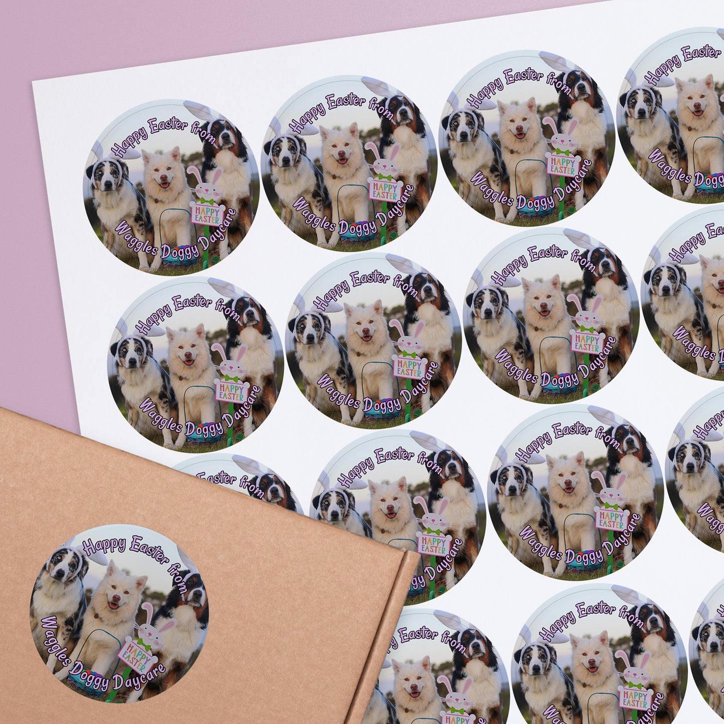 35 Upload Your Own Image Easter Stickers - 37mm
