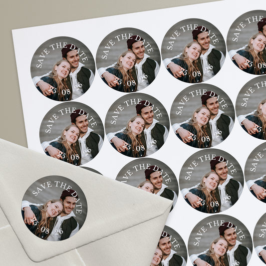 35 Upload Your Own Image Wedding Stickers - 37mm