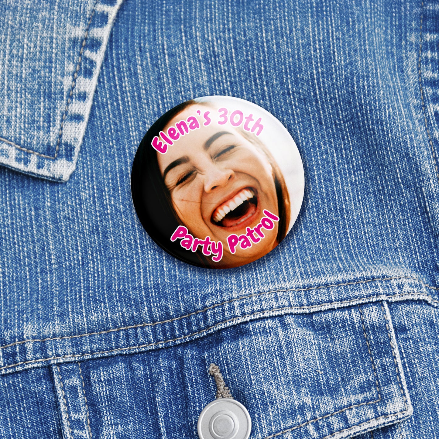 10 Upload Your Own Image Birthday Badges - 38mm