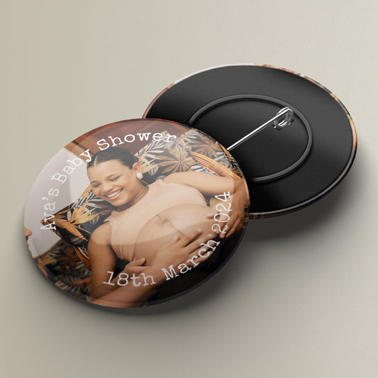 10 Upload Your Own Image New Baby Badges - 50mm