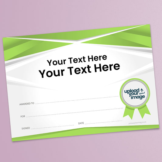 Upload Your Own Image Certificate - Right - A5