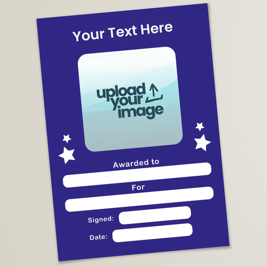 Upload Your Own Image Certificate - Portrait - A5