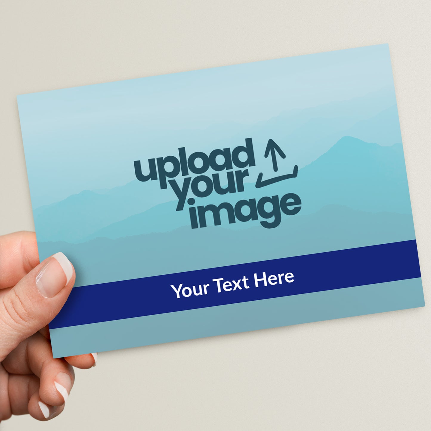 Upload Your Own Image with Text Band Postcard - Engagement - A6