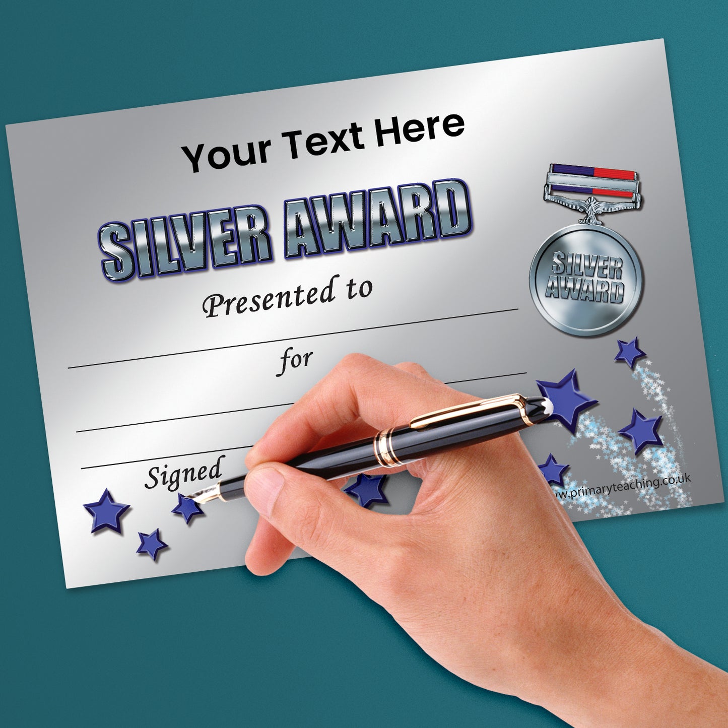 Personalised Silver Award Certificate - A5