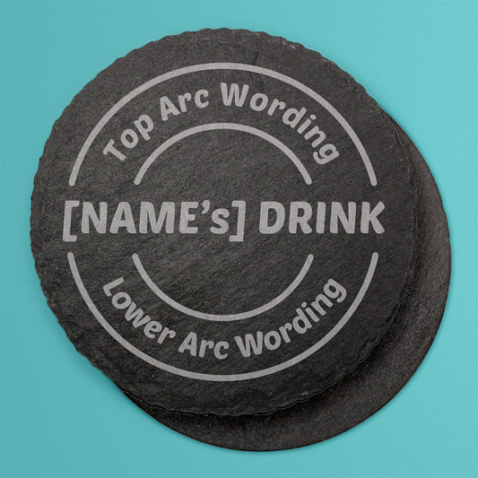 Personalised Circle Slate Coaster - 100mm