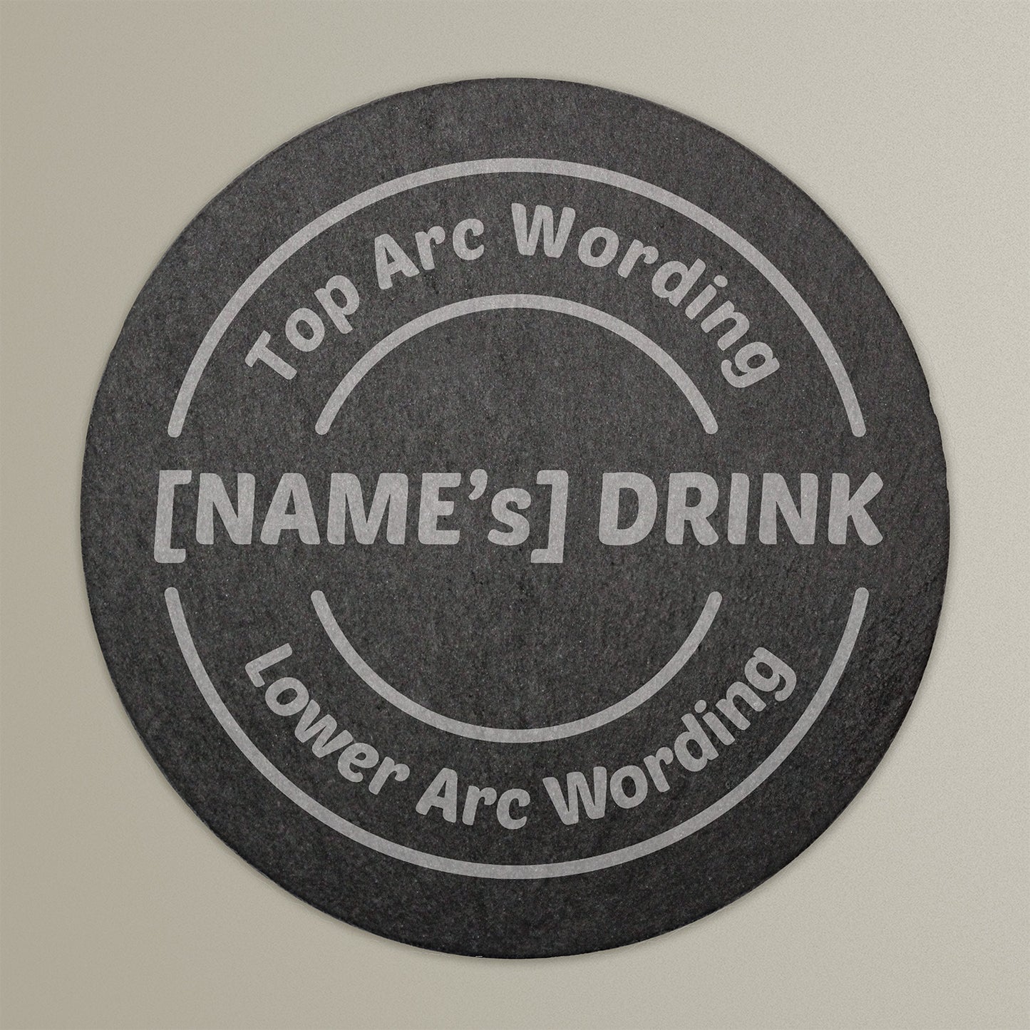 Personalised Circle Slate Coaster - 100mm