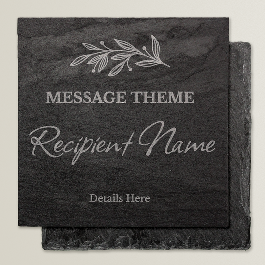 Personalised Image Choice Square Slate Coaster - 100mm