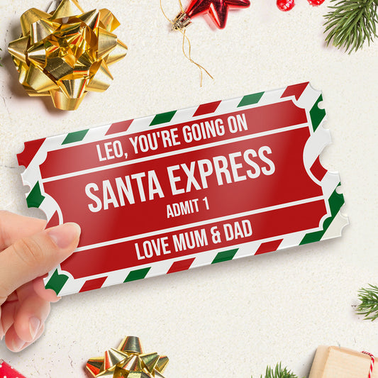 Personalised Festive Acrylic Ticket - 140mm x 70mm
