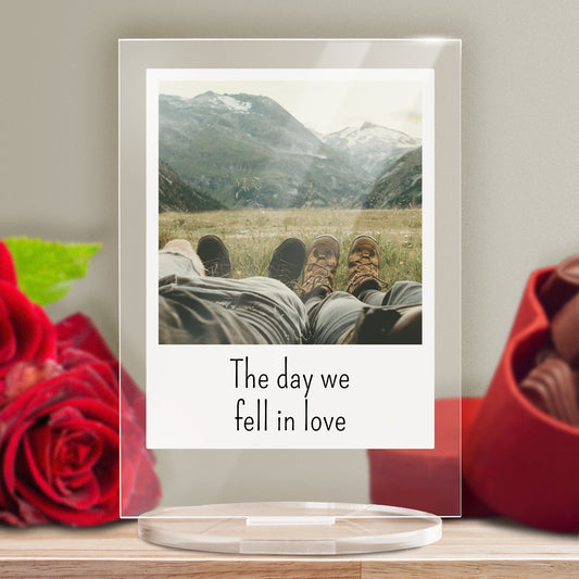 Personalised Polaroid Photo Upload Plaque - Valentine's Day - 140mm X 100mm