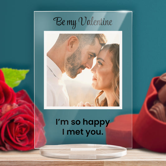 Personalised Square Photo Upload Plaque - Valentine's Day - 140mm X 100mm