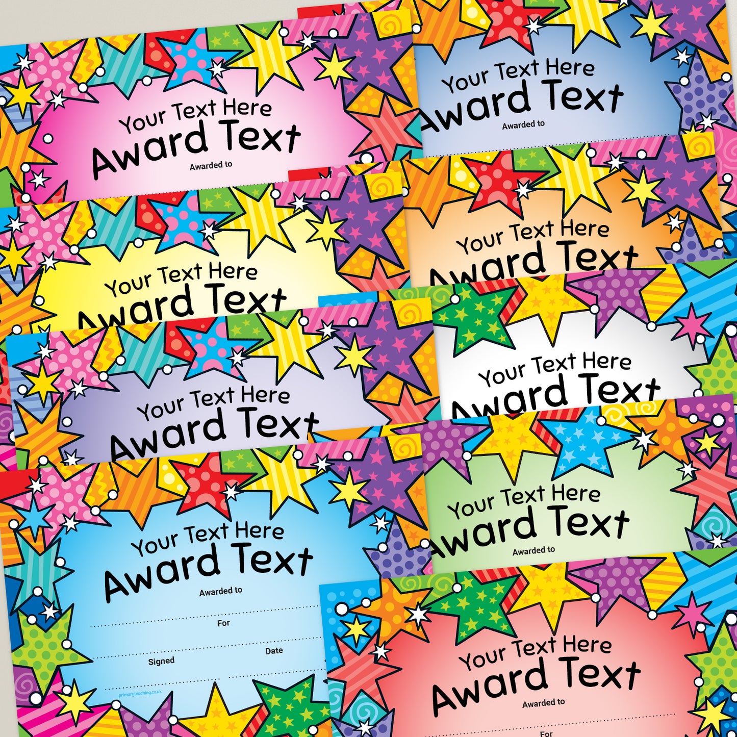 20 Design Your Own Certificates - Stars - A5
