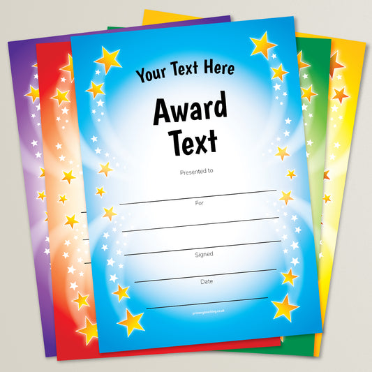 20 Design Your Own Star Certificates - A5