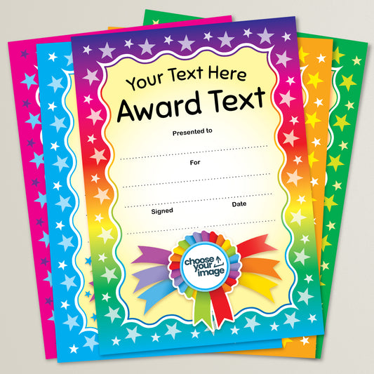 20 Design Your Own Rainbow Certificates - A5