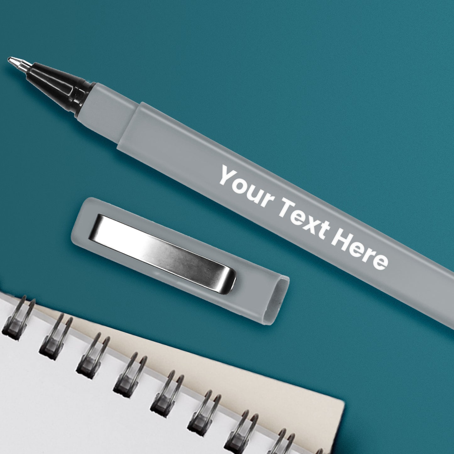 Square-Barrel Ballpoint Pen - Grey