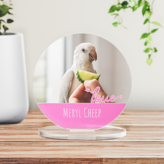 Personalised Love Pet Photo Circle Plaque - 100mm