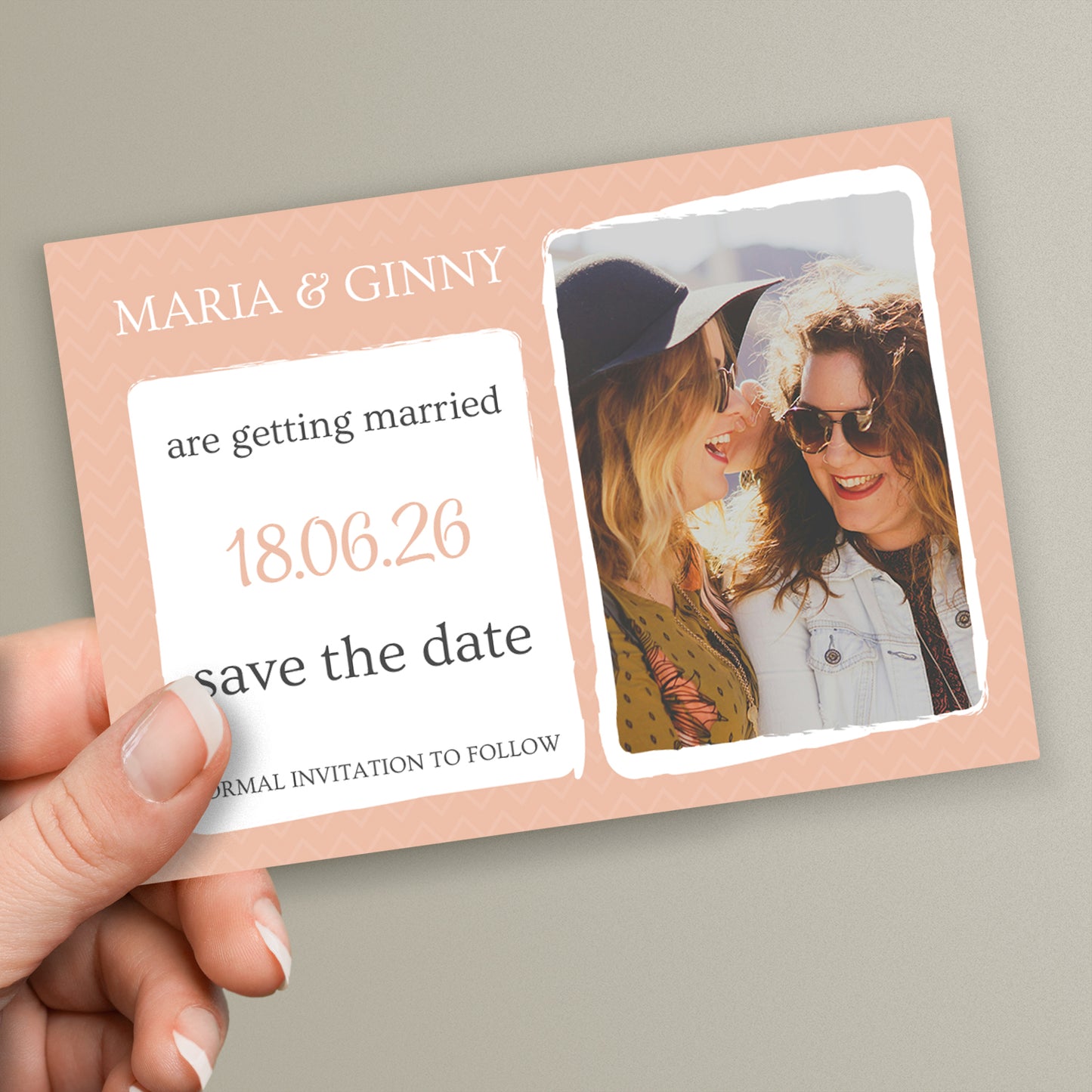 Personalised Wedding Save the Date Invitation Postcard - A6