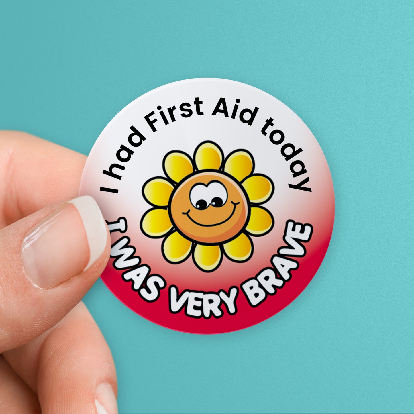 35 Personalised Healthcare Stickers - First Aider - 37mm