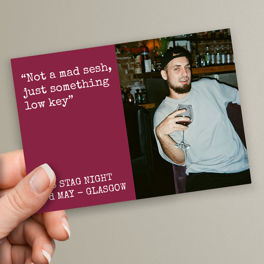 Upload Your Own Image and Text Hen/Stag Party Postcard - A6
