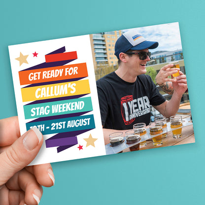 Upload Your Own Image Banner Postcard - Hen/Stag Party - A6