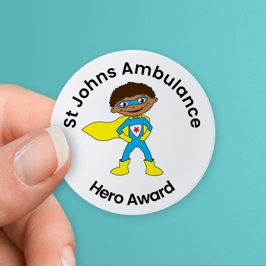 35 Personalised Sherbet Scented Super Hero Stickers - Paramedic - 37mm