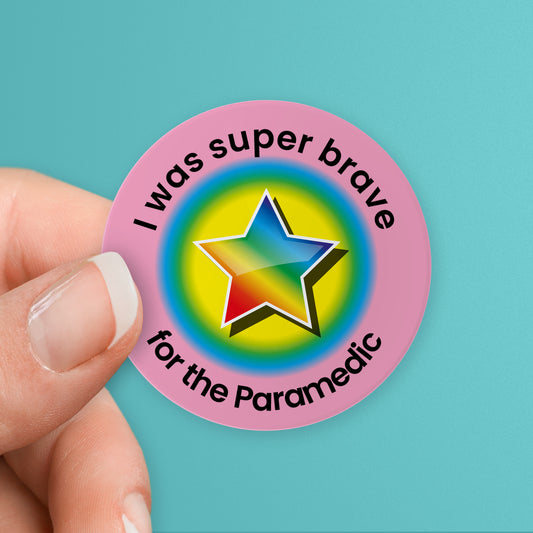 35 Personalised Sherbet Scented Rainbow Star Stickers - Paramedic - 37mm