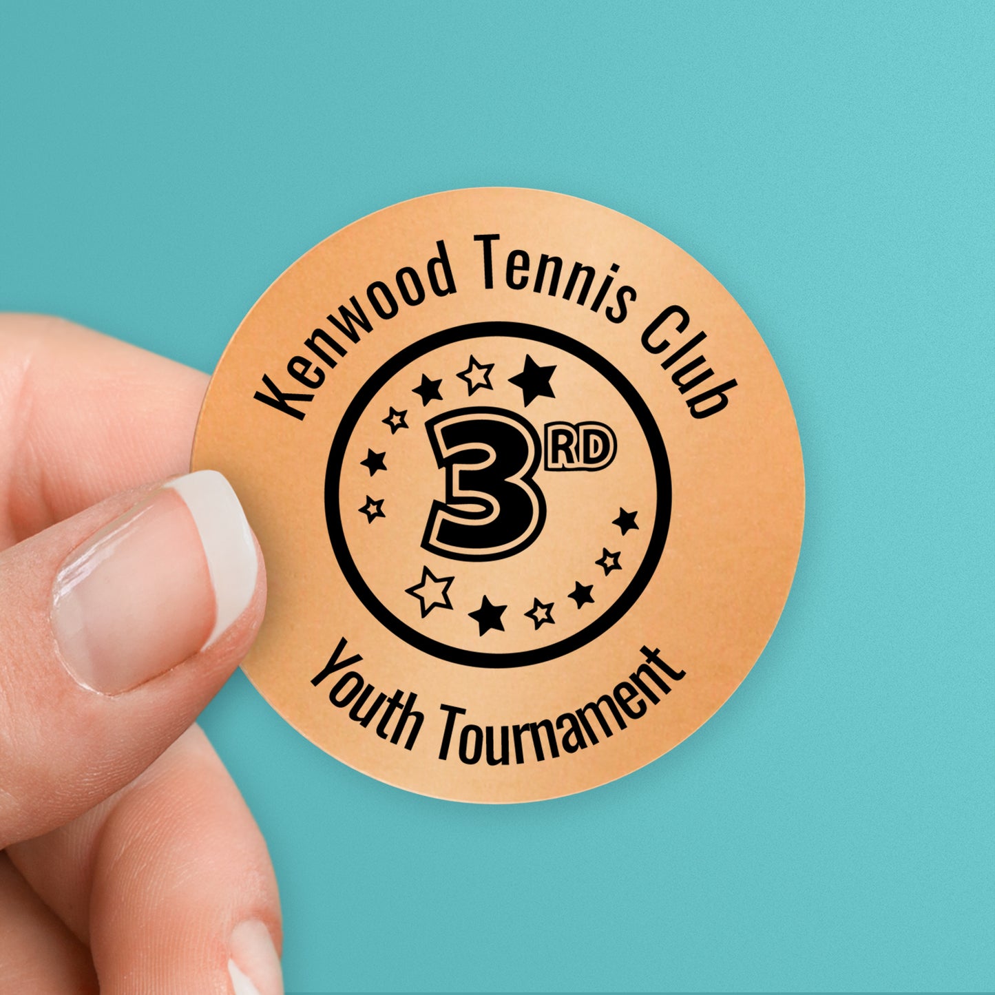 35 Design Your Own Metallic Bronze Stickers - 37mm