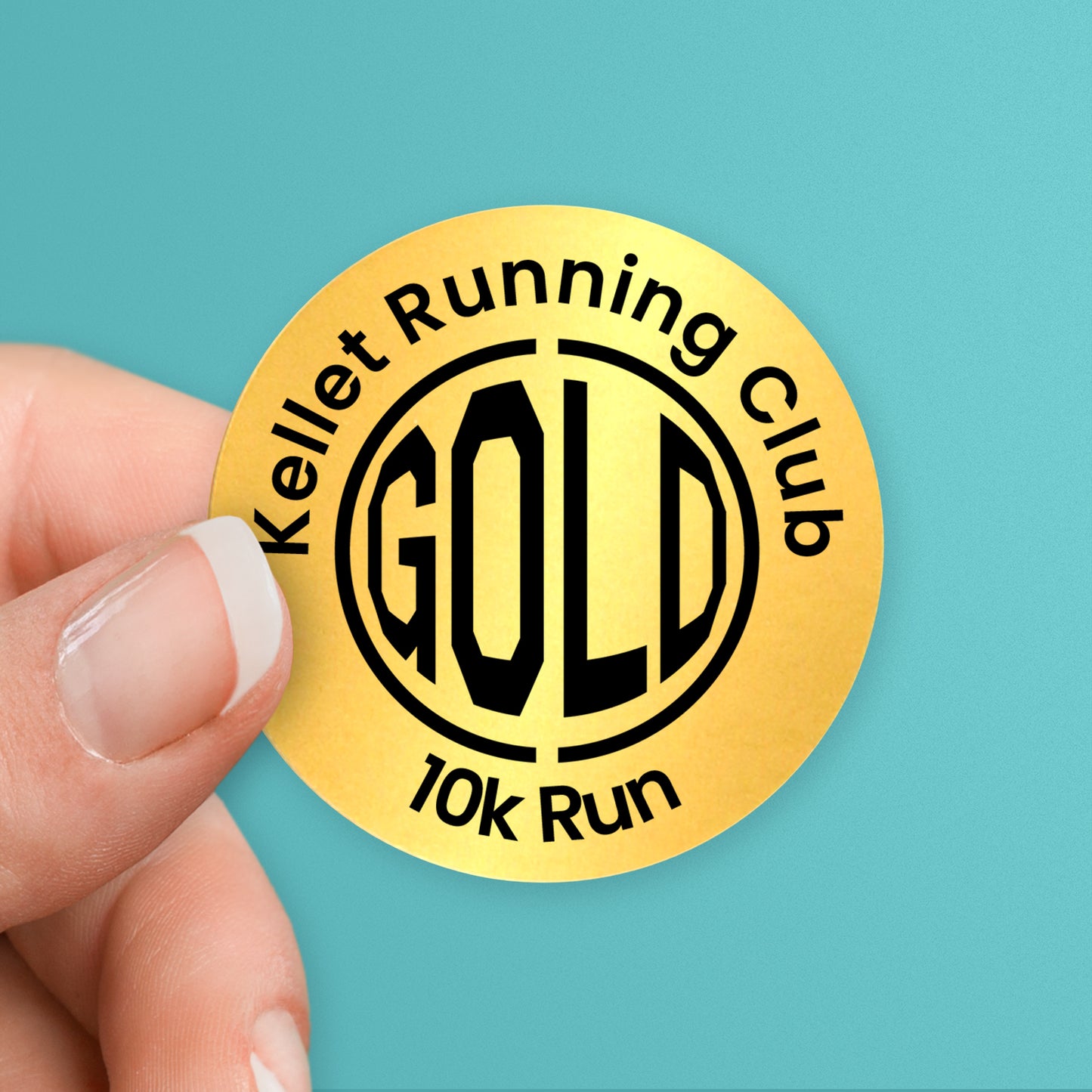 35 Design Your Own Metallic Gold Stickers - 37mm