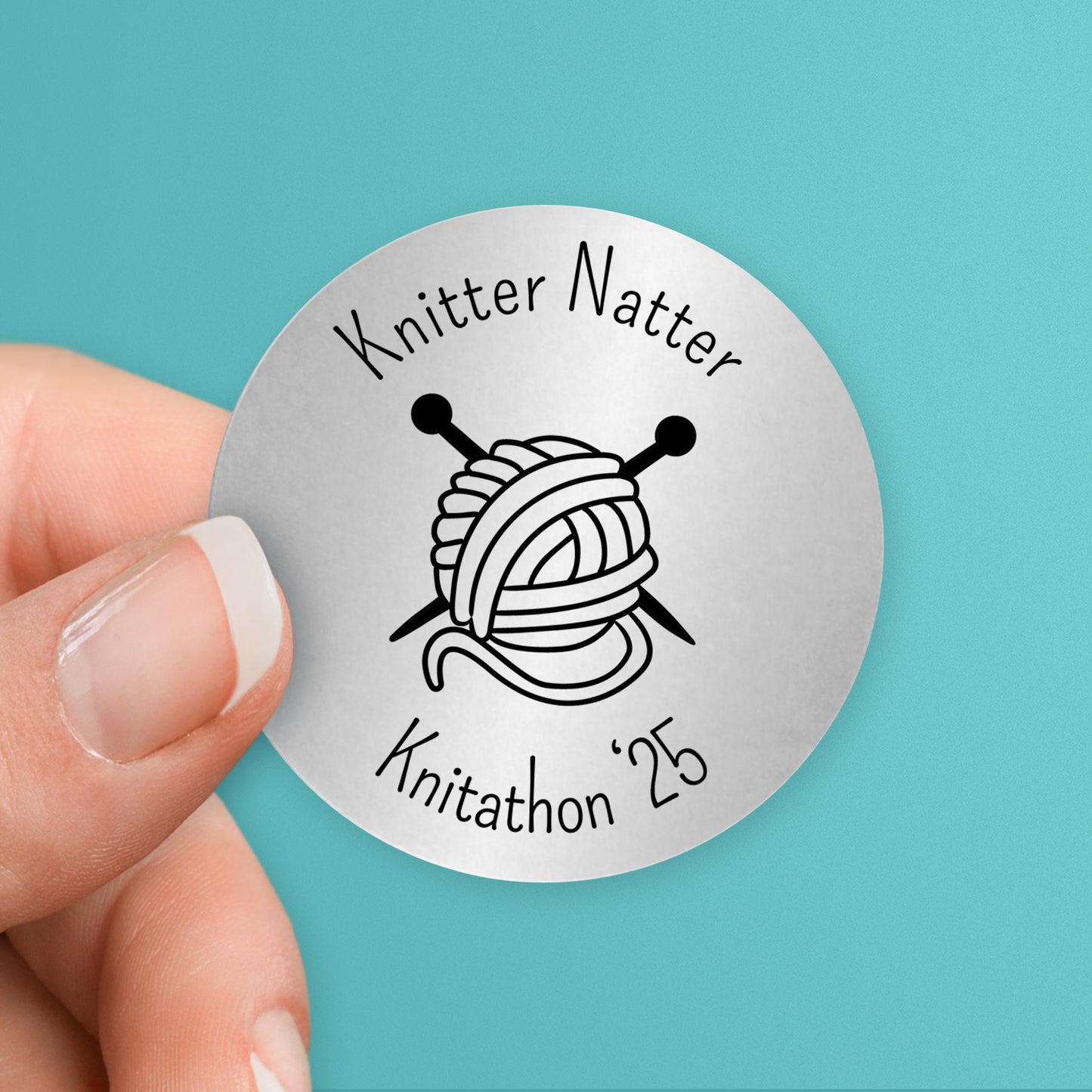 35 Design Your Own Metallic Silver Stickers - 37mm