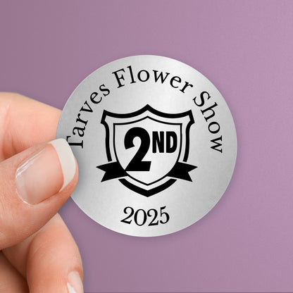 35 Design Your Own Metallic Silver Stickers - 37mm
