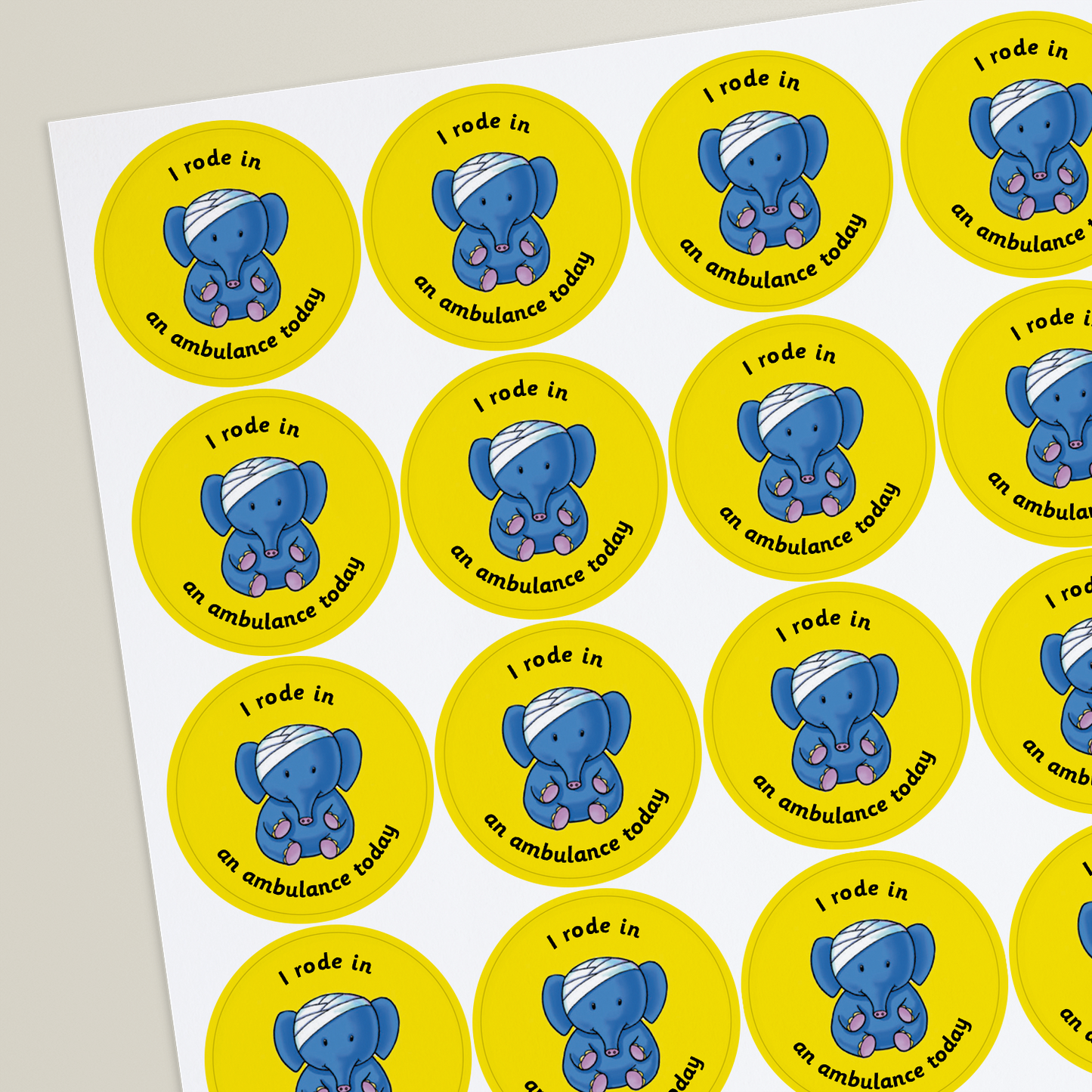 35 Personalised Elephant Paramedic Stickers - 37mm