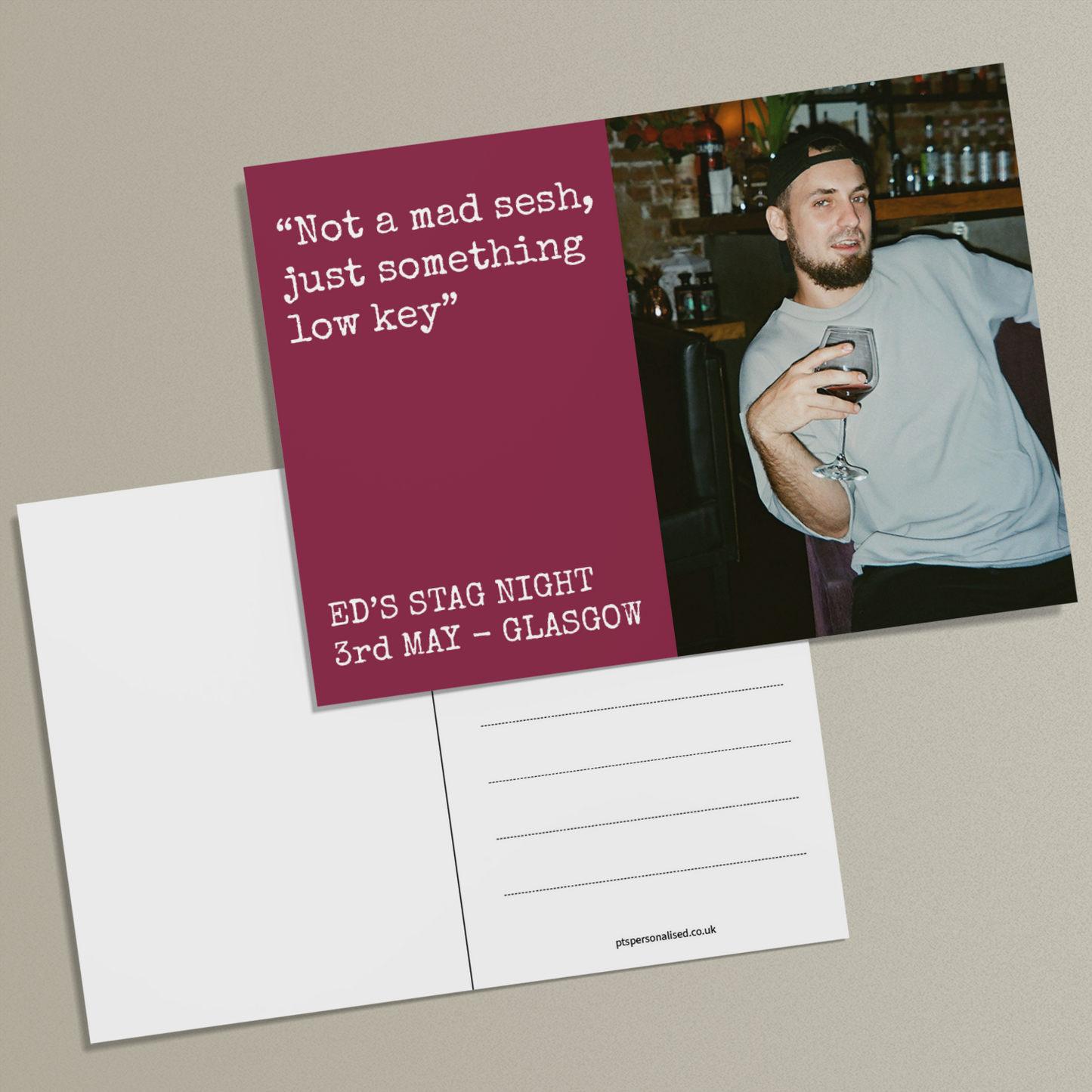 Upload Your Own Image and Text Hen/Stag Party Postcard - A6