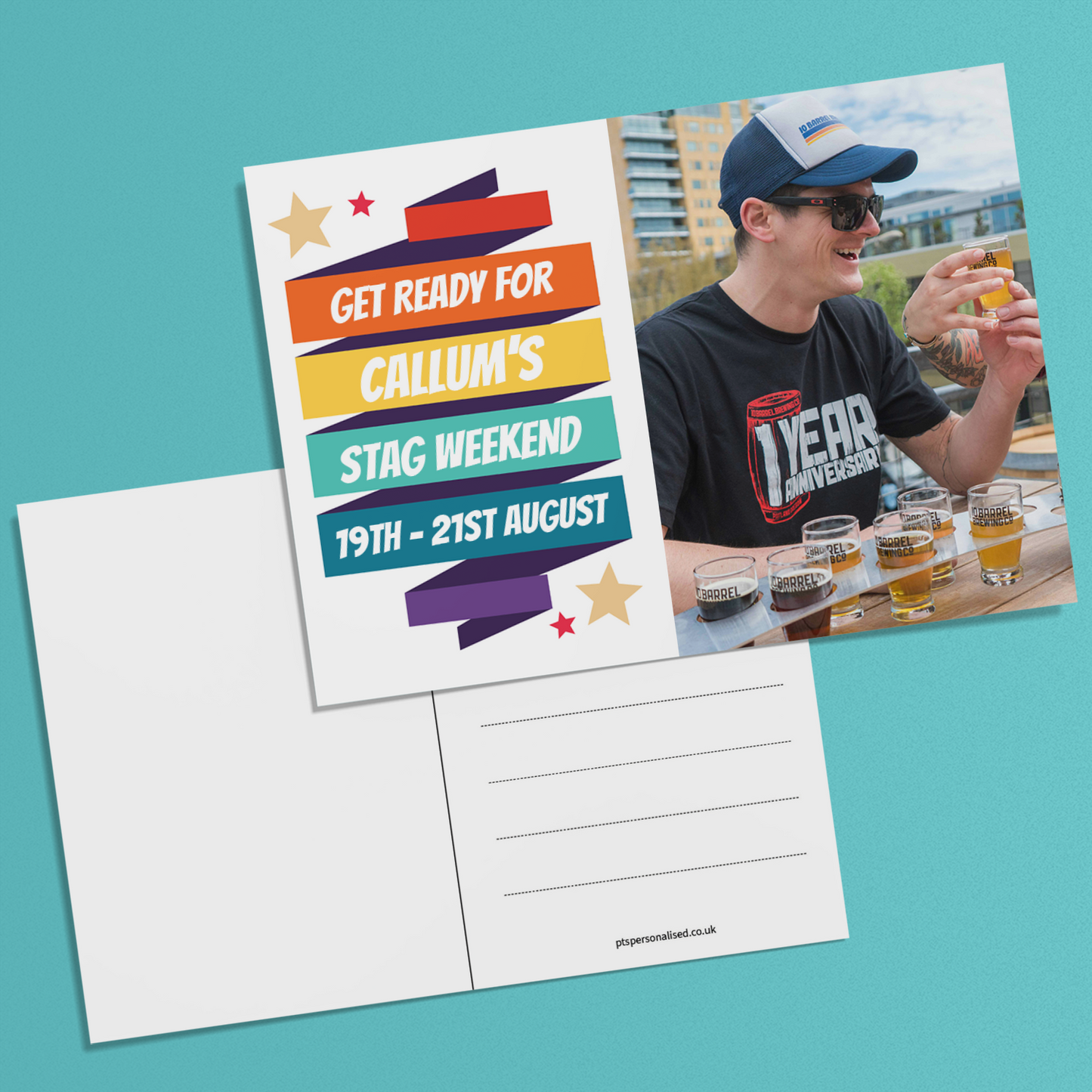 Upload Your Own Image Banner Postcard - Hen/Stag Party - A6