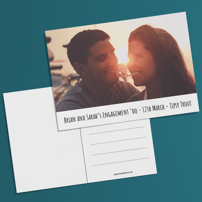 Upload Your Own Image with Text Band Postcard - Engagement - A6