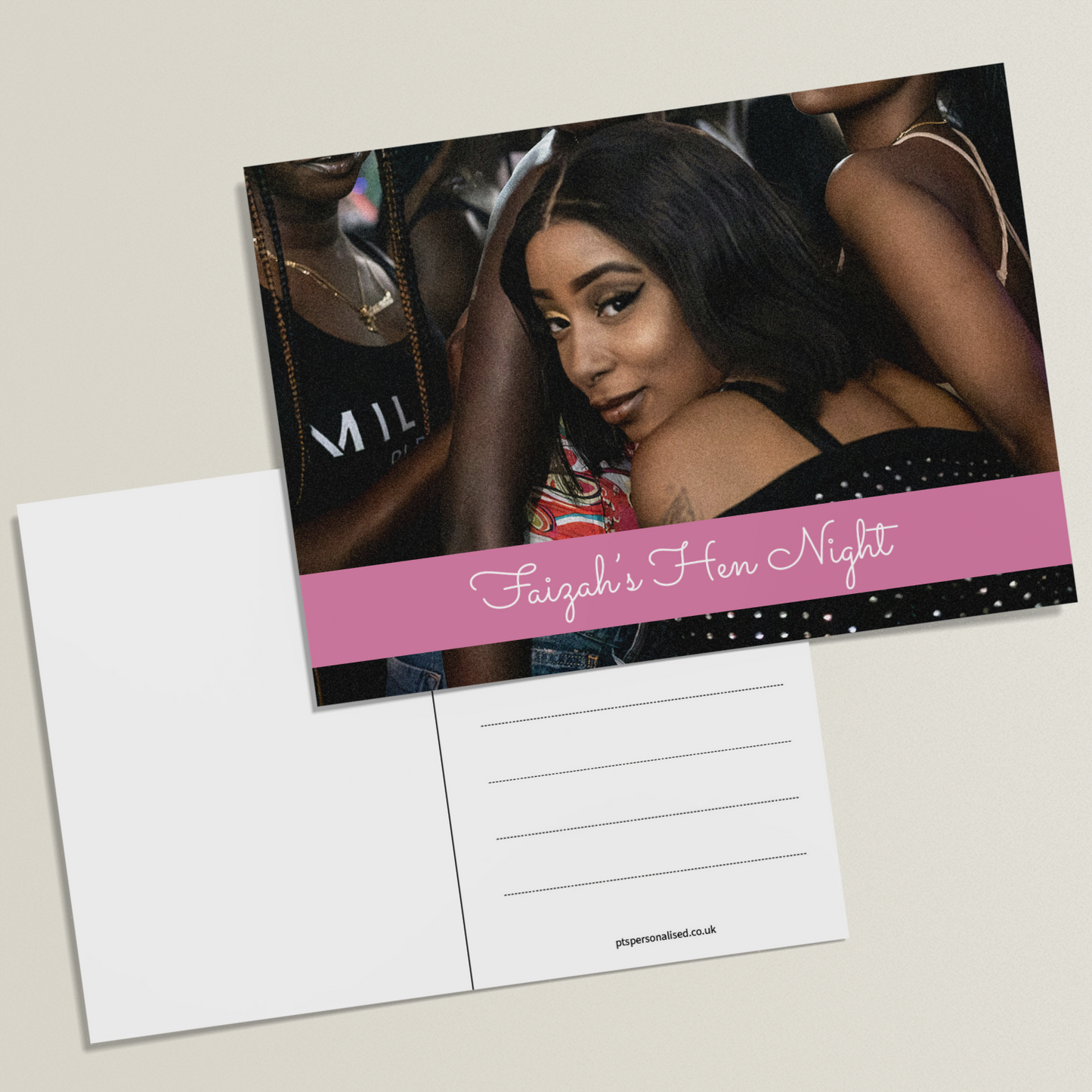 Upload Your Own Image with Text Band Postcard - Hen/Stag Party - A6