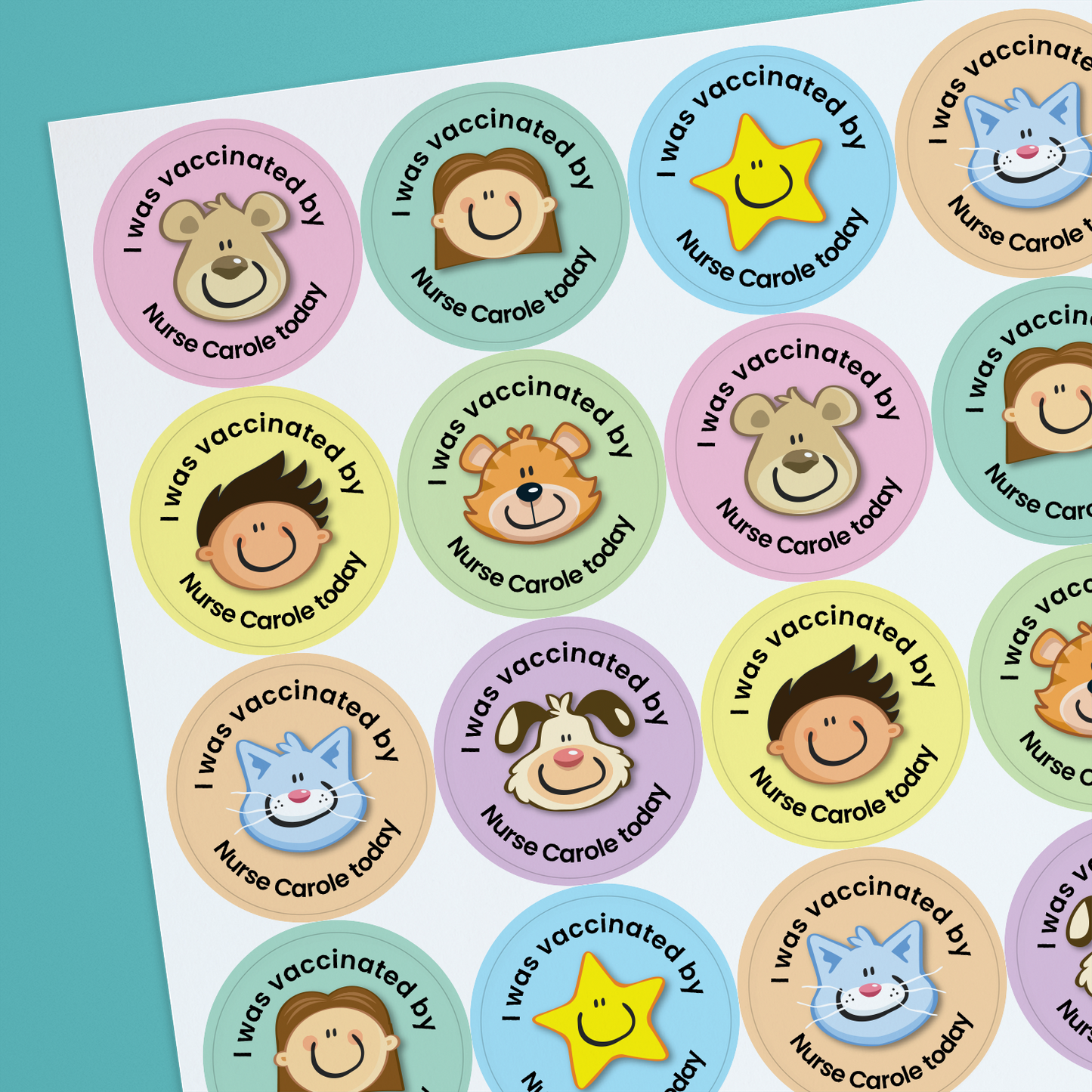 35 Personalised Sweet Shop Scented Smiley Face Stickers - Paramedic - 37mm