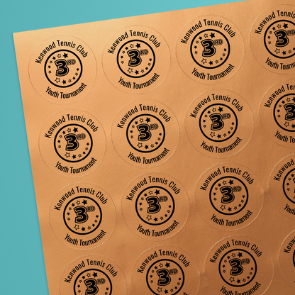 35 Design Your Own Metallic Bronze Stickers - 37mm