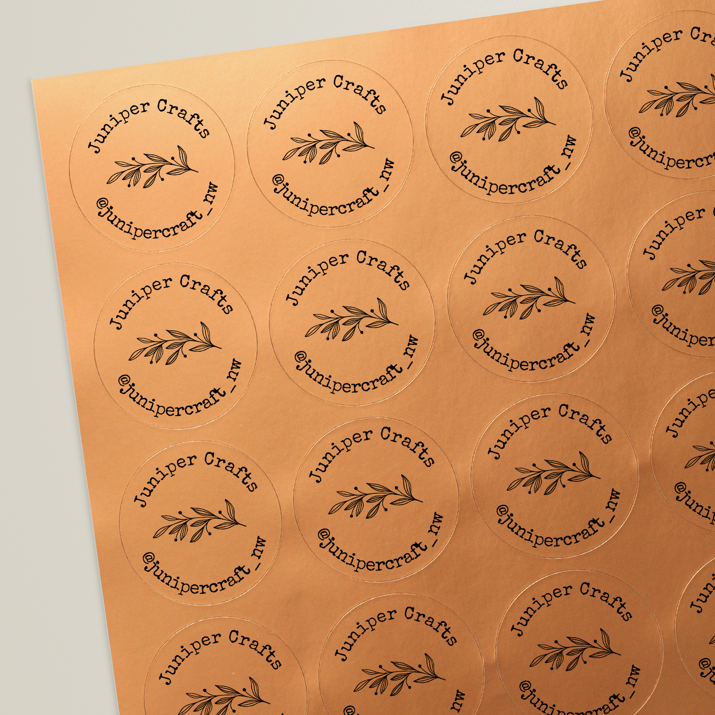 35 Design Your Own Metallic Bronze Stickers - 37mm