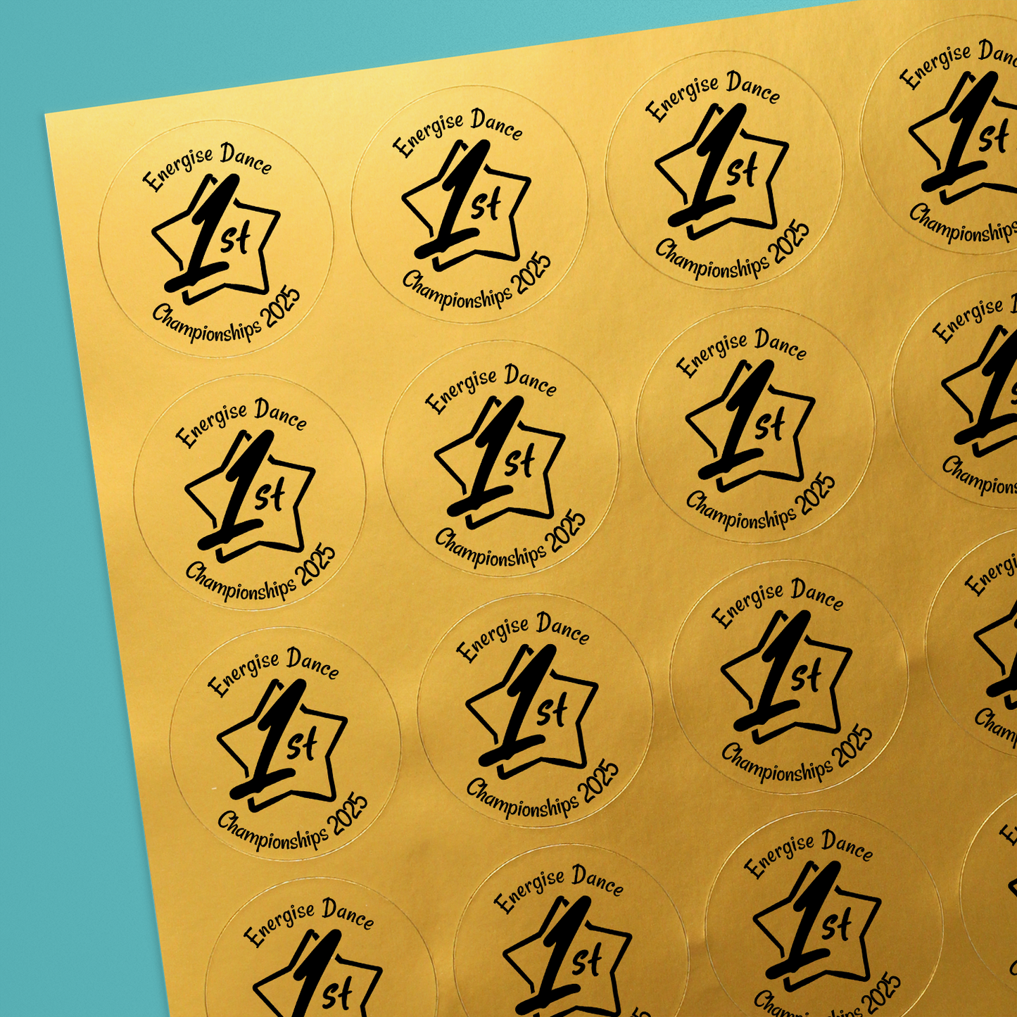 35 Design Your Own Metallic Gold Stickers - 37mm