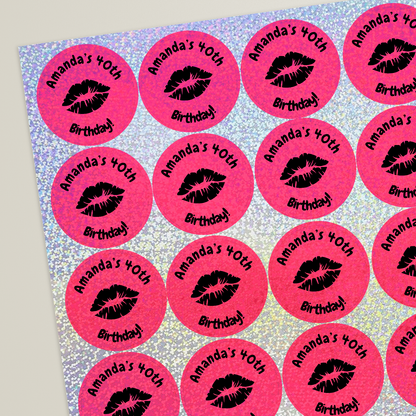 35 Design Your Own Holographic Stickers - 37mm