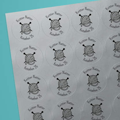 35 Design Your Own Metallic Silver Stickers - 37mm