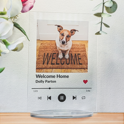 Personalised Music Pet Photo Upload Plaque - 140mm X 100mm