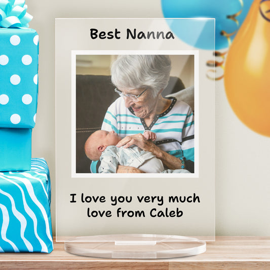 Personalised Square Photo Upload Plaque - Birthday - 140mm X 100mm