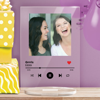 Personalised Music Photo Upload Plaque - Birthday - 140mm X 100mm