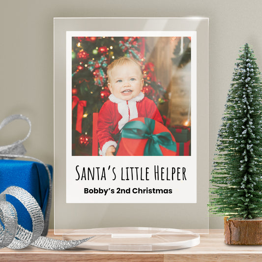 Personalised Polaroid Photo Upload Plaque - Christmas - 140mm X 100mm