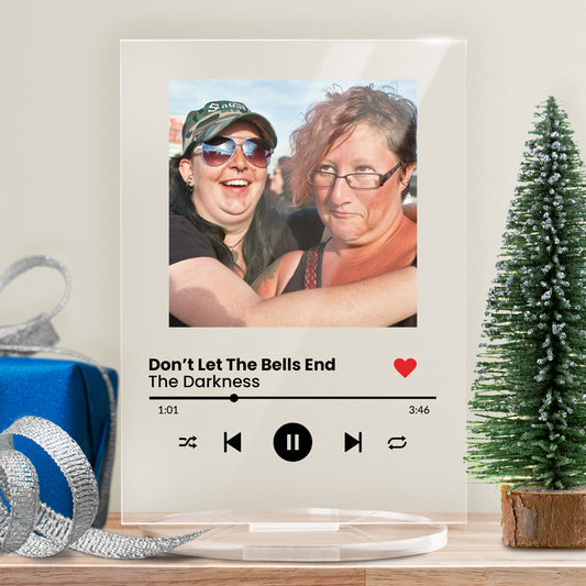 Personalised Music Photo Upload Plaque - Christmas - 140mm X 100mm