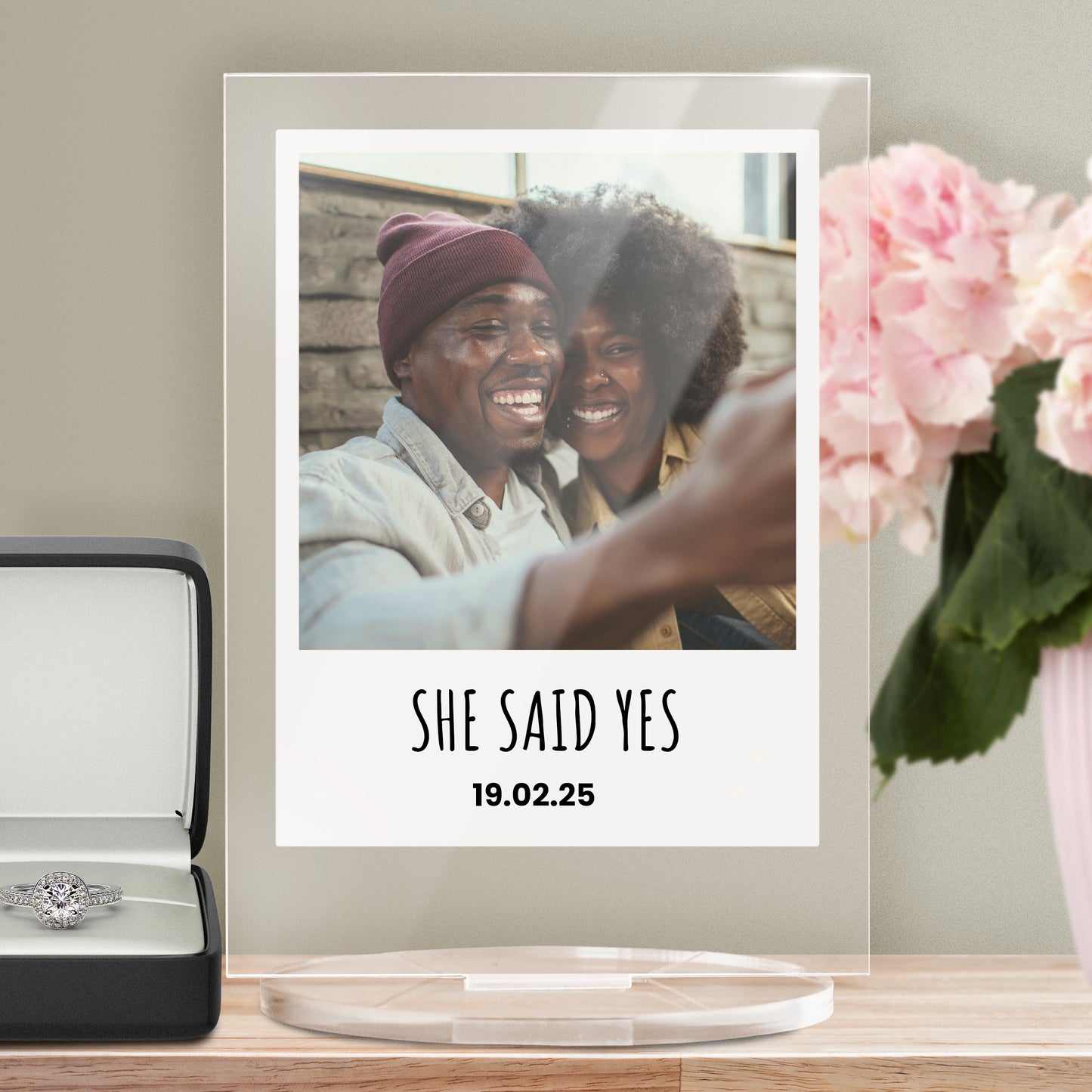 Personalised Polaroid Photo Upload Plaque - Anniversary - 140mm X 100mm